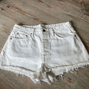 Grlfrnd White Denim Cindy Shorts